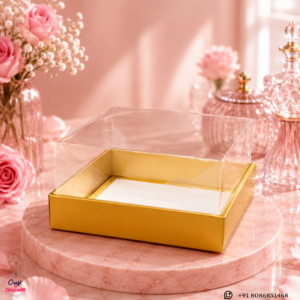 Premium transparent PVC cake box with carrying handle
